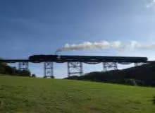 Fahrt über das Viadukt in Markersbach